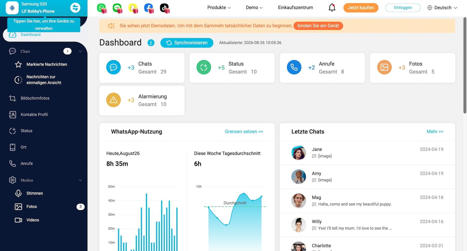 KidsGuard for WhatsApp Screenshot