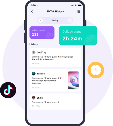 FamiSafe TikTok-Verlauf — Liste der gestreamten Videos mit Titel und Uploader