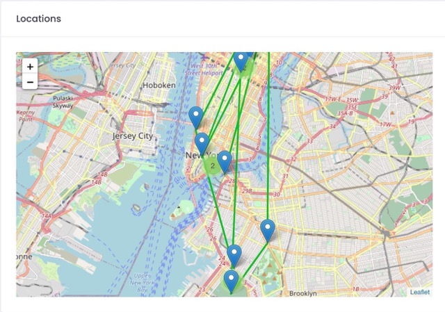 GEOfinder-Screenshot: Standort einer Zielperson auf einer Karte, nachdem sie den Freigabe-Link angeklickt hat