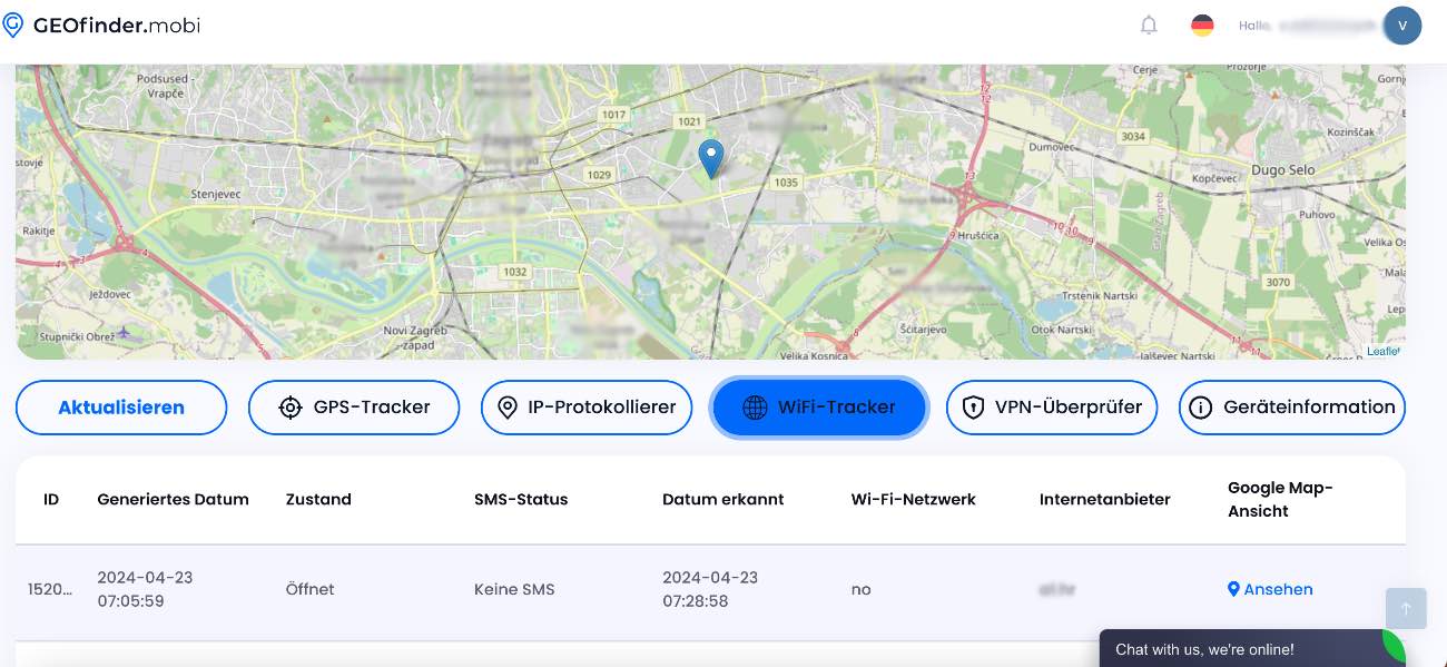 GEOfinder WLAN-Tracker mit Netzwerkverlauf